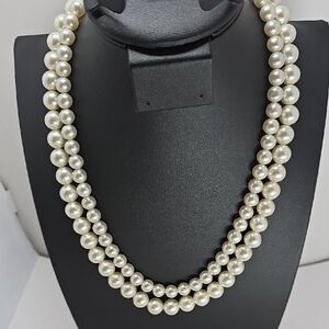 Classic Double Strand Pearl Necklace
